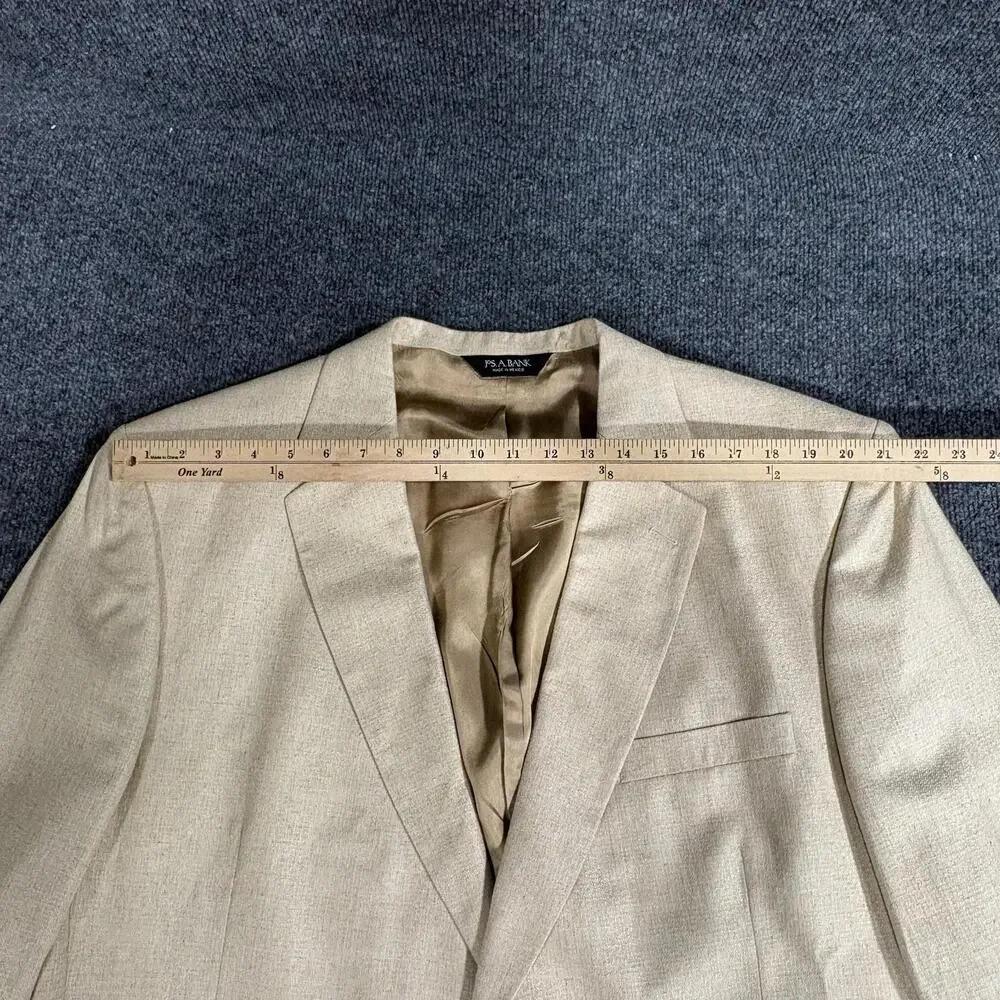 Jos. A. Bank Blazer Mens 48 Long Beige Silk Sport Coat Jacket Classic Fit